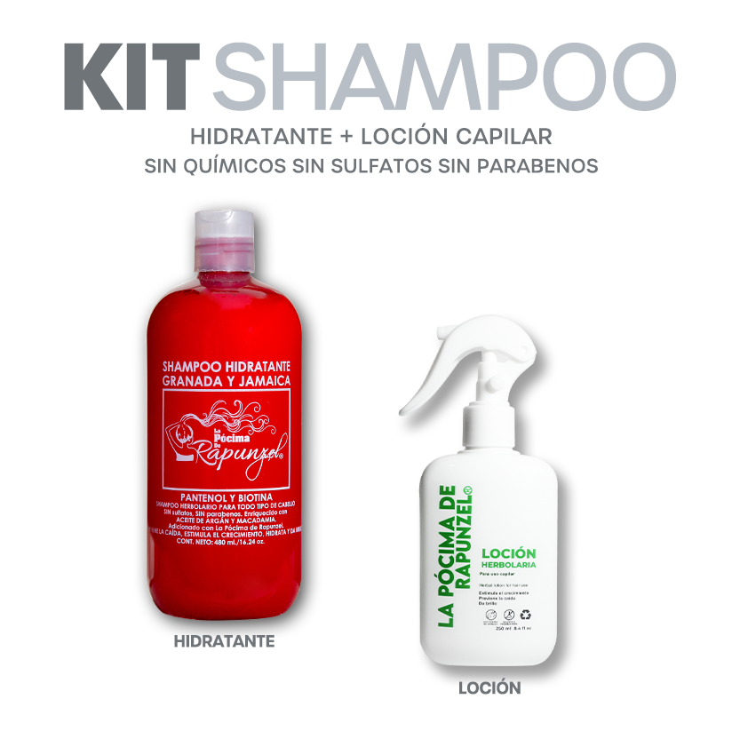 Kit Shampoo Anticaída Dama | Fortificante Rapunzel – Loción + Shampoo