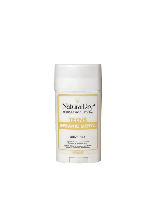 Desodorante Natural en Barra para Adolescentes – Geranio Menta | NaturalDry 50g
