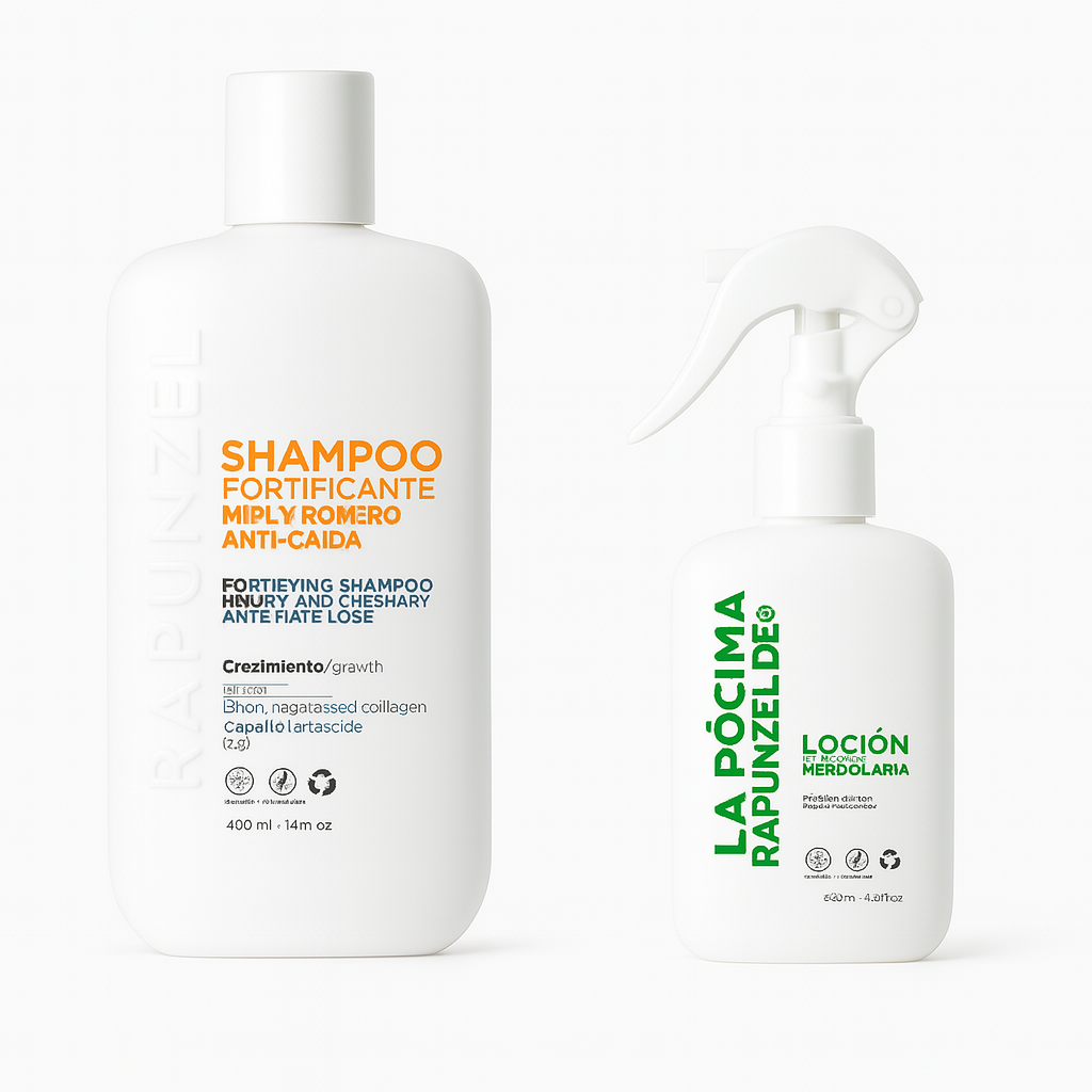 Kit Shampoo Anticaída Dama | Fortificante Rapunzel – Loción + Shampoo