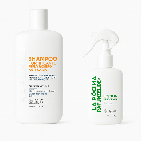Kit Shampoo Anticaída Dama | Fortificante Rapunzel – Loción + Shampoo