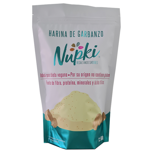 Harina de Garbanzo Nupki 500g | Alta en proteína vegetal, sin gluten, sin aditivos