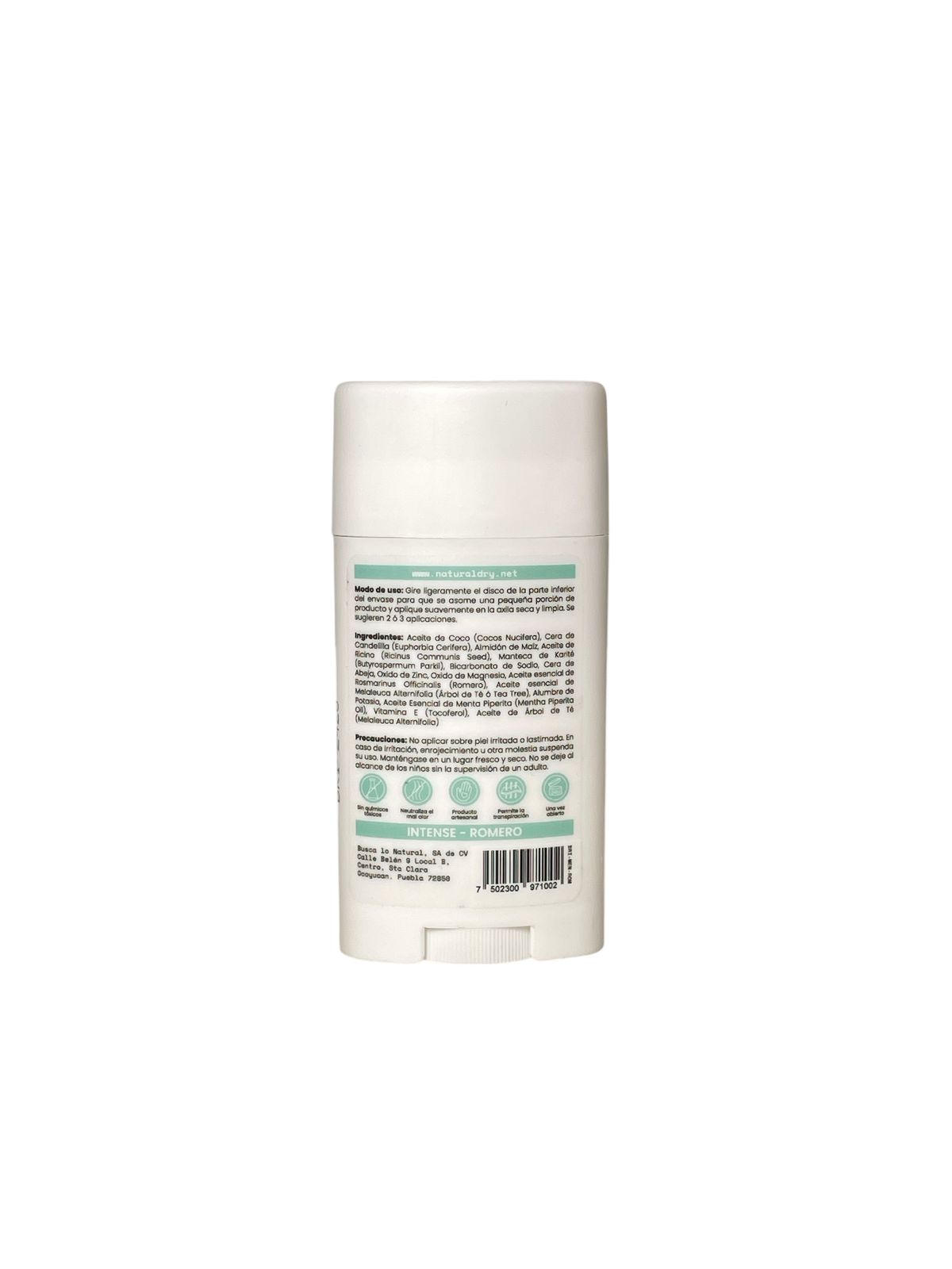 Desodorante Natural en Barra para Hombre - Romero | NaturalDry
