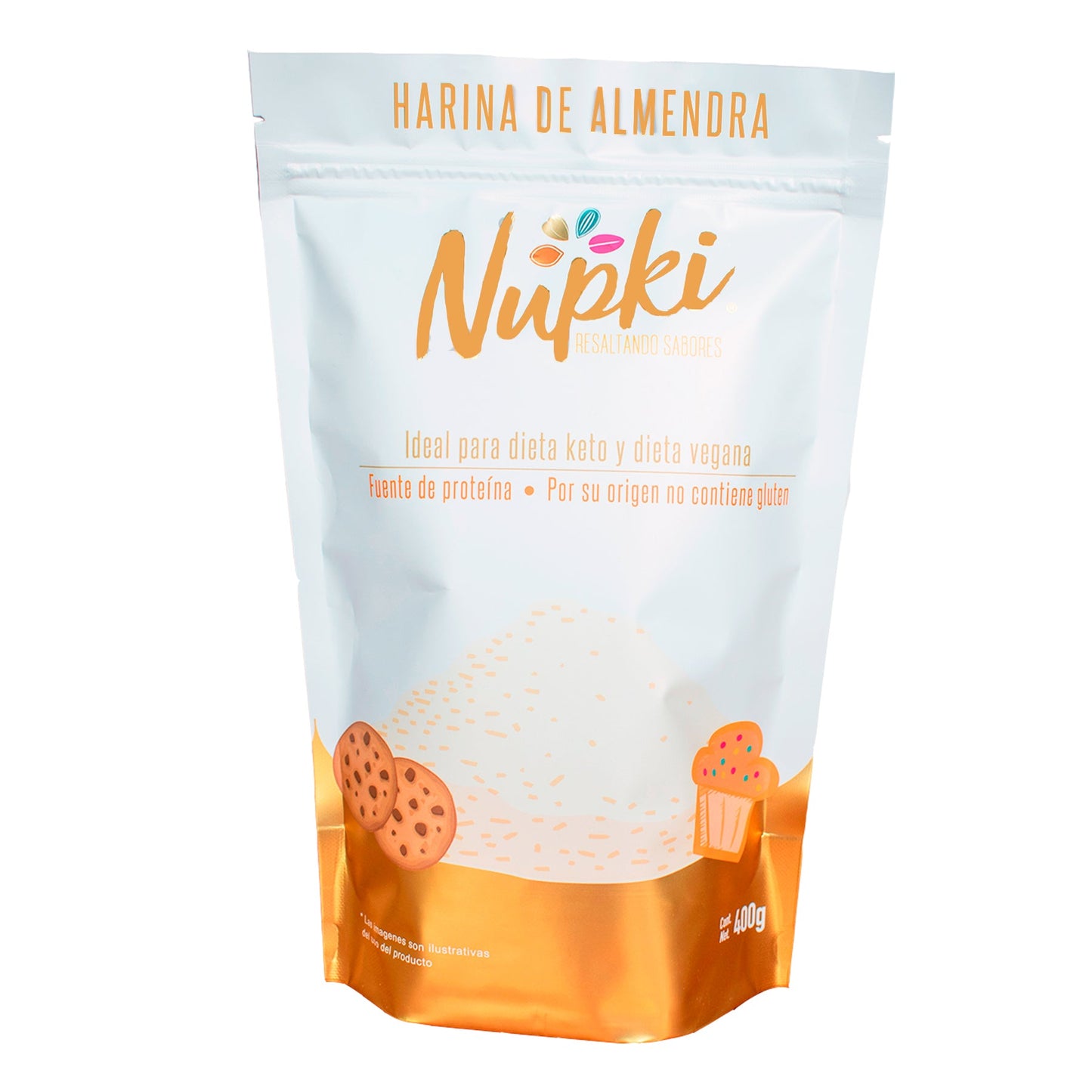 Harina de Almendra Nupki 400g | Sin gluten, alta en proteína, ideal para dieta keto