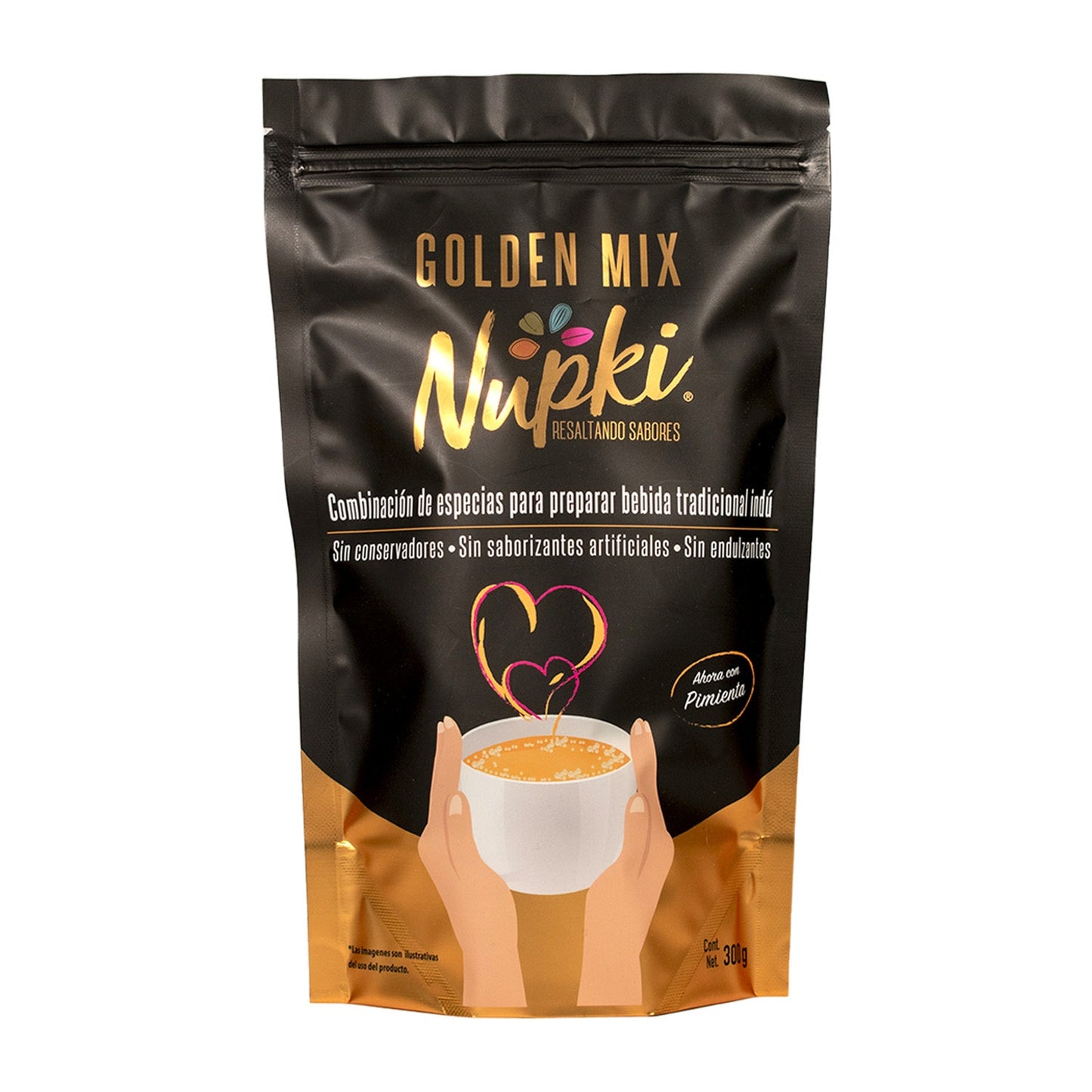 Golden Mix Nupki – Leche Dorada con Cúrcuma Antiinflamatoria | 300g Superfood Natural