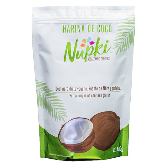 Harina de Coco Nupki 400g | Alta en fibra, sin gluten, ideal para repostería saludable